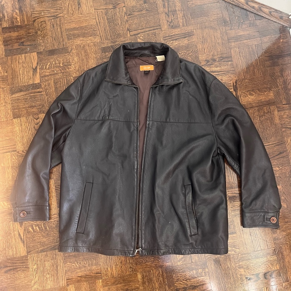 Vintage Dark Brown 100% Italian Leather Jacket - Large
